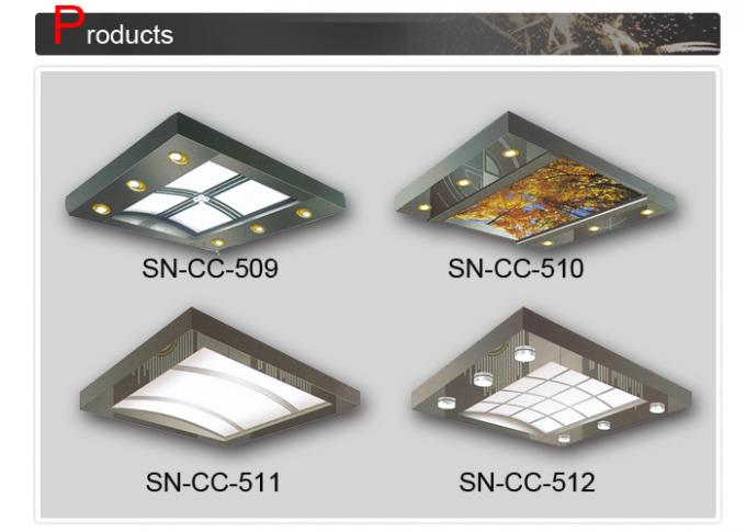 Stainless Steel Frame Car Ceiling Acrylic Top Panel For Cabin