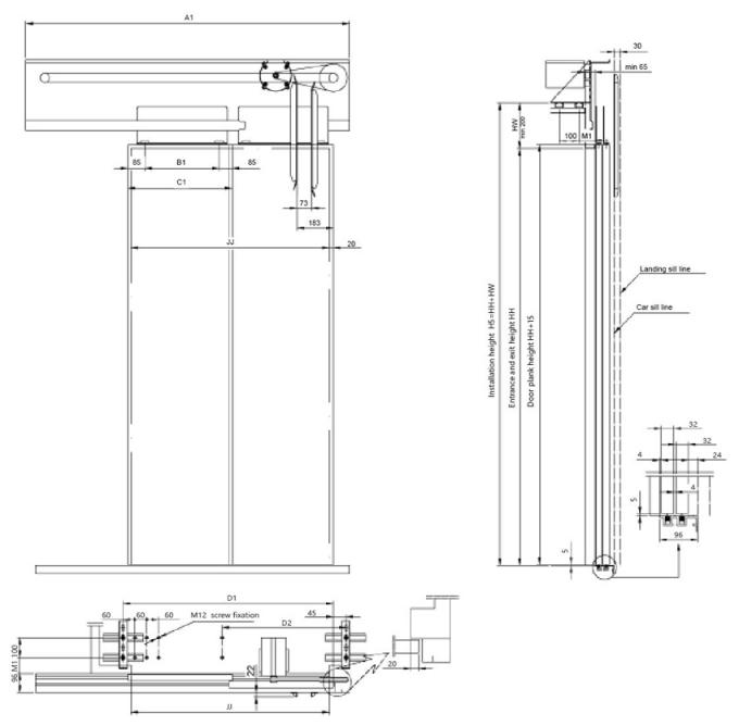 Two Panel Side Vvvf Synchronous Elevator Door Operator Mechanism