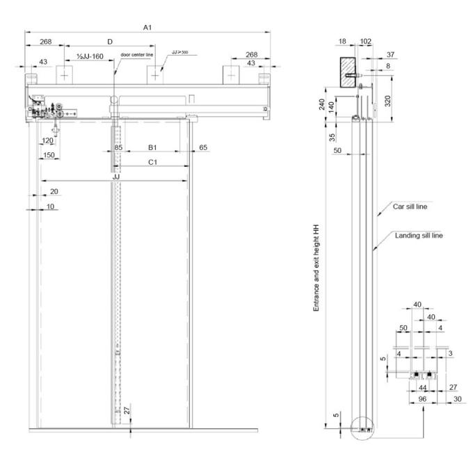 Mitsubishi Double Folded Side Opening Landing Door Device