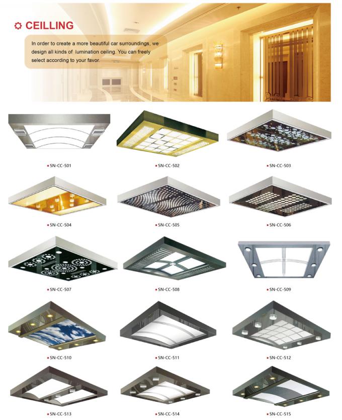 Ceiling Acrylic Transparency Passenger Elevator White Arch Light