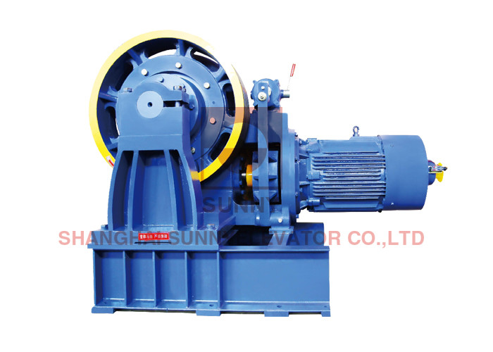 Passenger Lift Parts / Geared Traction Machine With Gear Motor Energy
