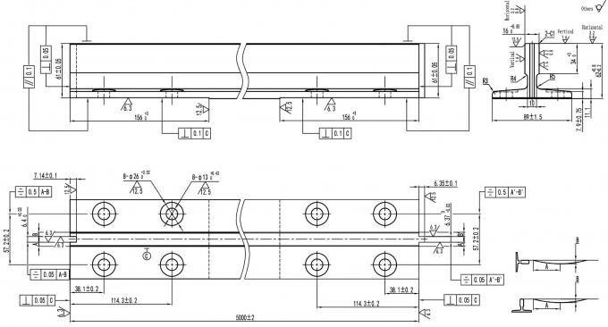 Elevator Parts Machined Elevator Guide Rail High Precision Guide Rail