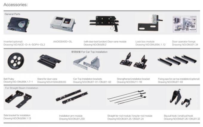 2- Leafs Center Opening VVVF Door Operator For Elevator Parts CE ISO Listed