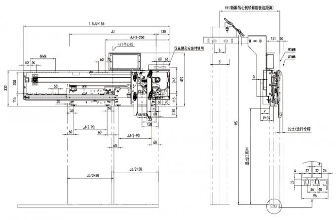 Side Opening AC PM Elevator Door Operator 2 Panels ZP Interface ...