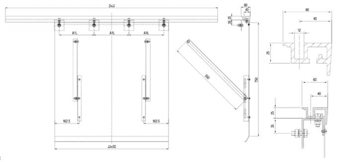 Passenger Elevator Door Operator Center Opening Door Panel Sill And Apron