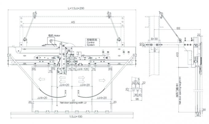 CE Vvvf Cabin AC220V 3000mm Lift Elevator Door Operator For Passenger ...