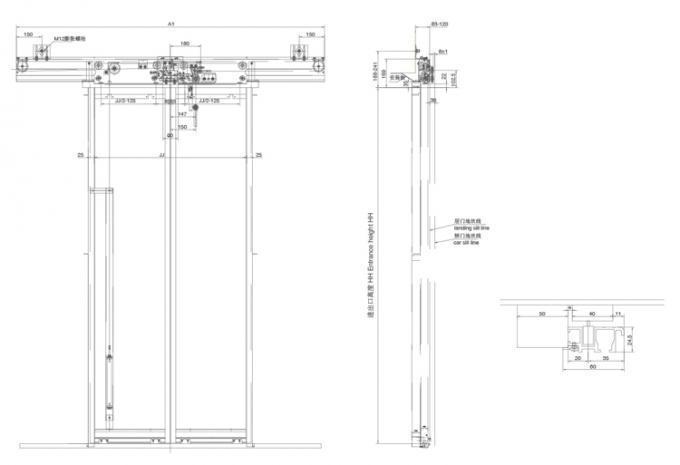 AC 110V Elevator Landing Door Device For Passenger Elevator Lift