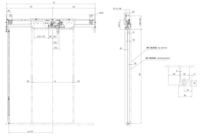 700mm Center Opening Door Operator Device For Passenger Lift Elevator ...