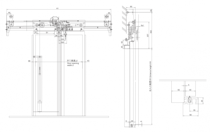 700mm Center Opening Door Operator Device For Passenger Lift Elevator ...