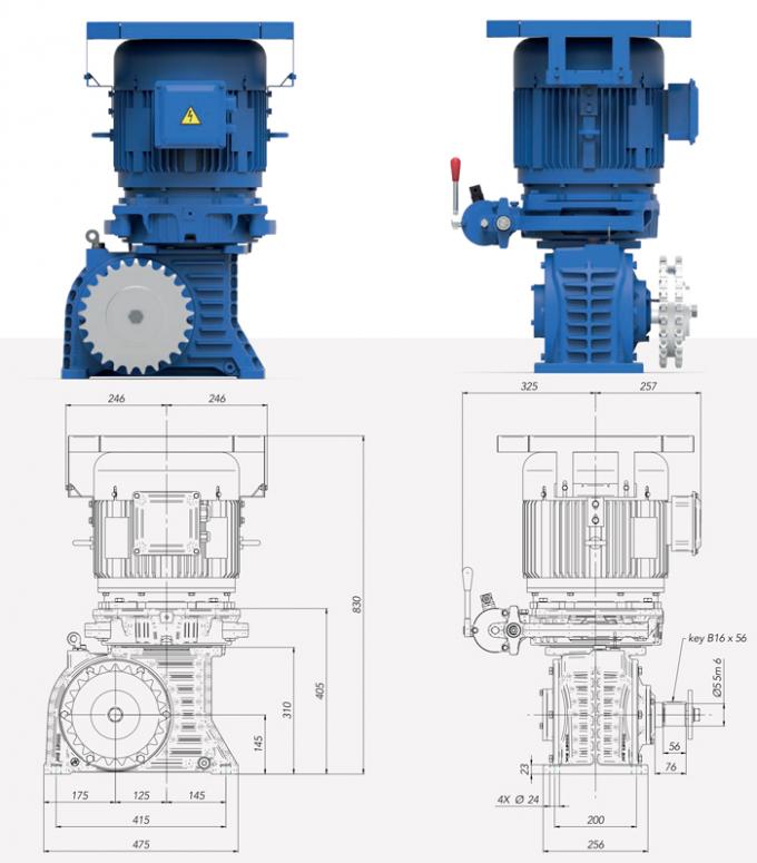 2 x 140 Nm Escalator Gearbox Use Commercial Service And Efficiency More