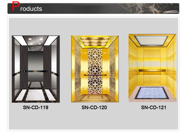Stainless Steel Frame Cabin With Acrylic Lighting Panel For Passenger Elevator Lift