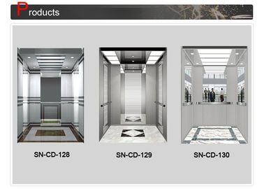Stainless Steel Frame Elevator Cabin Decoration With Mirror Etching Middle Panel