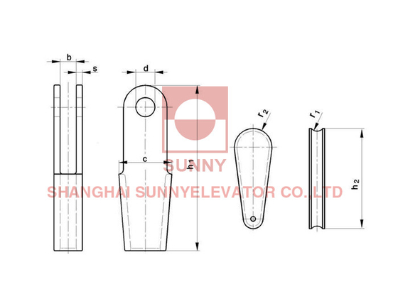 5 Size Galvanized Surface wire rope socket For Elevator Traction System