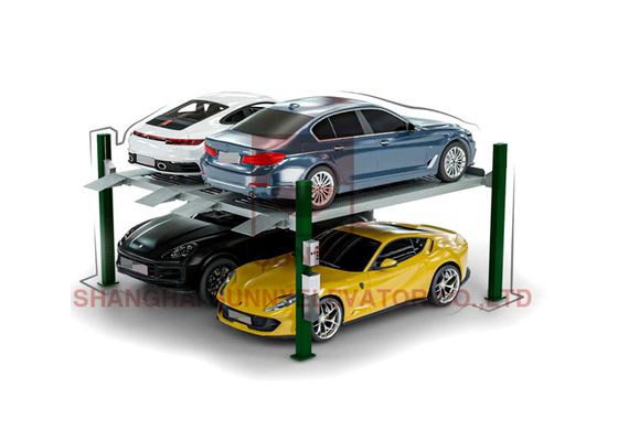 3000mm Height Double Wide 4 Post Car Parking Lift With Electromagnetic Lock Release