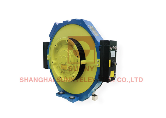 SN-WJC-T 630kg - 1050kg 2:1 Roping Single Wrap Traction Machine For Passenger Lift