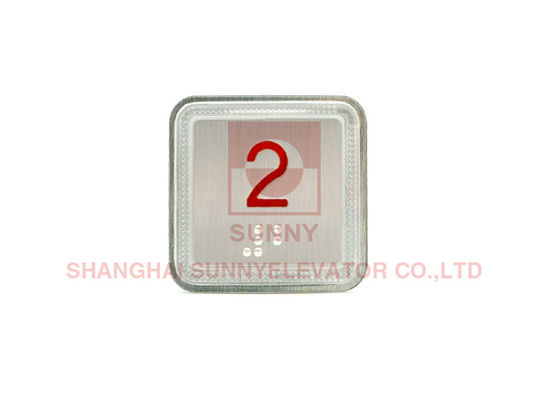 Stainless Steel Square Elevator Push Button with Braille Illumination for Lift Maintenance
