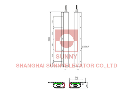 D Type Elevator Light Curtain Of Elevator Door Detector For Elevator Door System