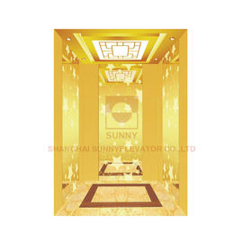 PVC Floor Elevator Cabin Decoration Titanium Gold Hairline Stainless Steel