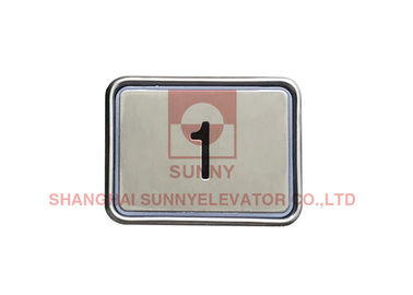 Square Stainless Steel elevator Push Button Switch DC 12-36V Plastic Frame