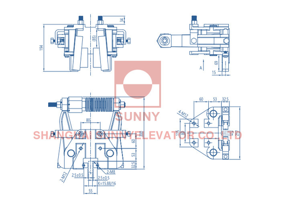 Double Pulling Elevator Lift Progressive Safety Gear Device Gear