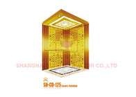 Soft Lighting Elevator Cabin Decoration With Titanium Gold Mirror / Etched
