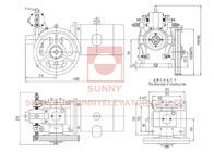 Sheave Diam 320mm VVVF / AC1 Control Gear Traction Machine Home Elevator Parts
