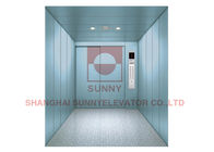 Checked Steel Plate Floor Freight Elevator Car Decoration With Large Space