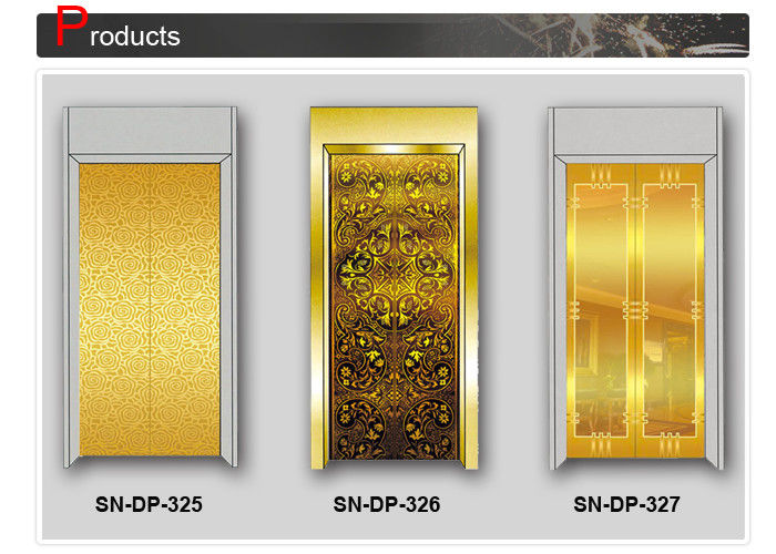 Concave Golden Elevator Cabin Decoration Stainless Steel Door Plates