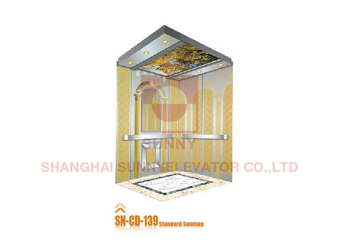 Etched Finish Gold Decorative Stainless Steel Elevator Sheet / Elevator