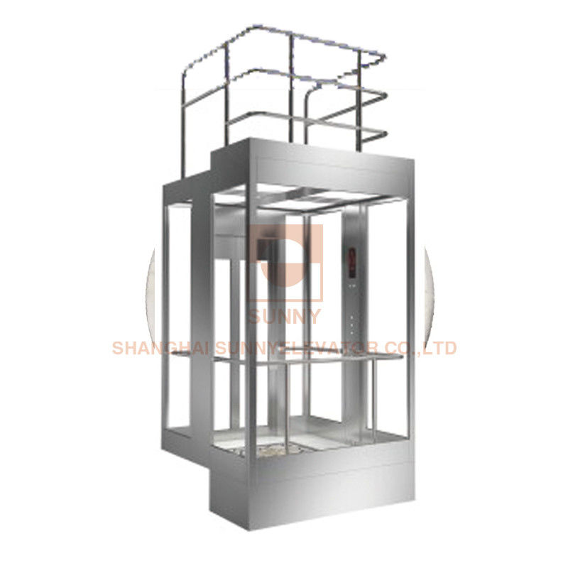 Panorama Elevator Car Design , Machine Elevator Parts With Frame