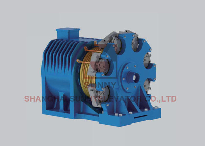 Load 3500kg Elevator Lift Gearless Traction Machine 1.5m/S AC220V