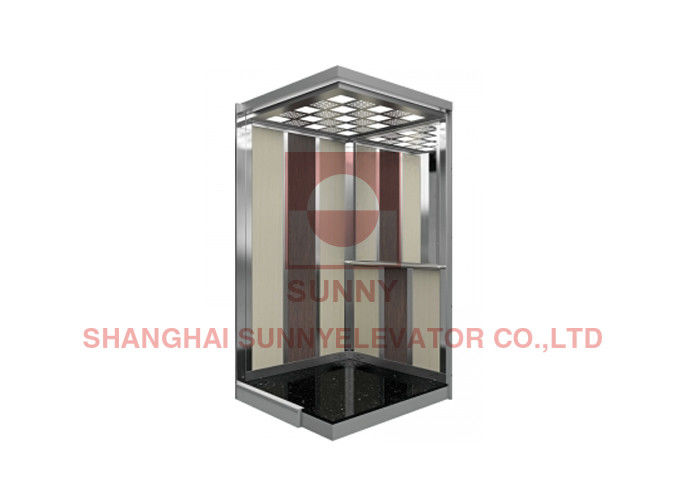 Antibacterial PVC Floor Passenger Elevator Cabin With 1.5mm Galvanized Walls