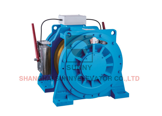 Permanent Magnet Synchronous Gearless Elevator Traction Machine 630kg Rated