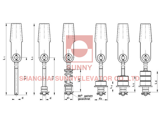 Elevator Spare Part Rope Suspensions With Sockets For Traction System