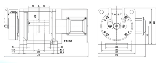 Single Wrap Gearless Traction Machine For Elevator Load 320 - 450kg Speed 0.4m/S - 1.0m/S