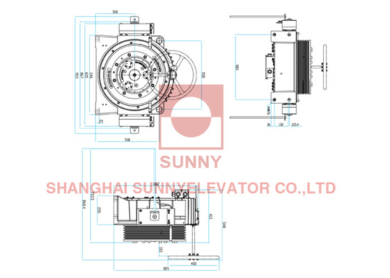 Rope Traction Machine For Heavy Load And High Speed Elevator Performance
