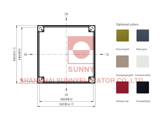Elevator Aluminium Alloy Shaft Frame With High Strength High Quality