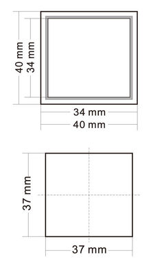 Custom 40*40mm Elevator Push Button with Illuminant Halo and Characters, ABS Base and Metal Frame