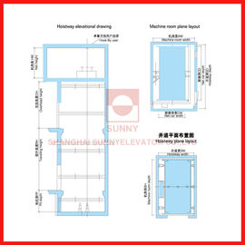 speed 0.5m/S Painted Steel Industrial Freight Elevator With Low Noise External Elevator Lifts