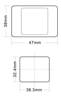 Passenger Elevator Push Button with Transparent Plastic Characters and 38*47mm Size - ISO9001 Certified Elevator Spare Parts
