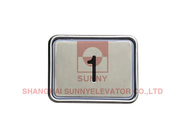 Square Stainless Steel elevator Push Button Switch DC 12-36V Plastic Frame