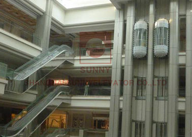 Transparent Panoramic Glass Lift , Comfortable Commercial Elevator For Public