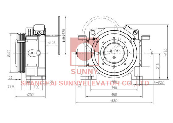 DC110V Elevator Traction Machine Gearless Elevator Machine Motor