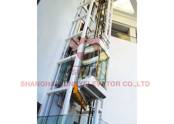 Decorative Mirror Gold Glass Elevator Observation Lift 630kg Load