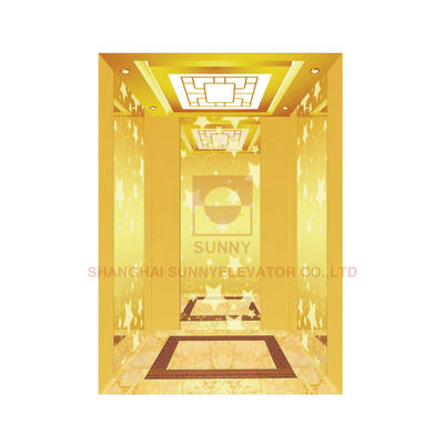 PVC Floor Elevator Cabin Decoration Titanium Gold Hairline Stainless Steel