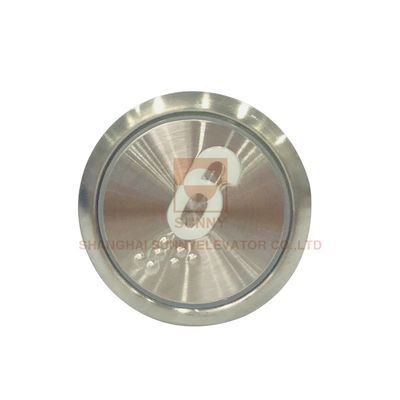 Stainless Plate Braille Elevator Buttons Φ44x18.5mm 50MA Elevator Push Button